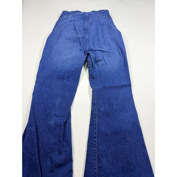 Forever 21 | Blue Denim High-Rise Flare Leg Jeans | Women's Waist Size 28 - Picture 7 of 9